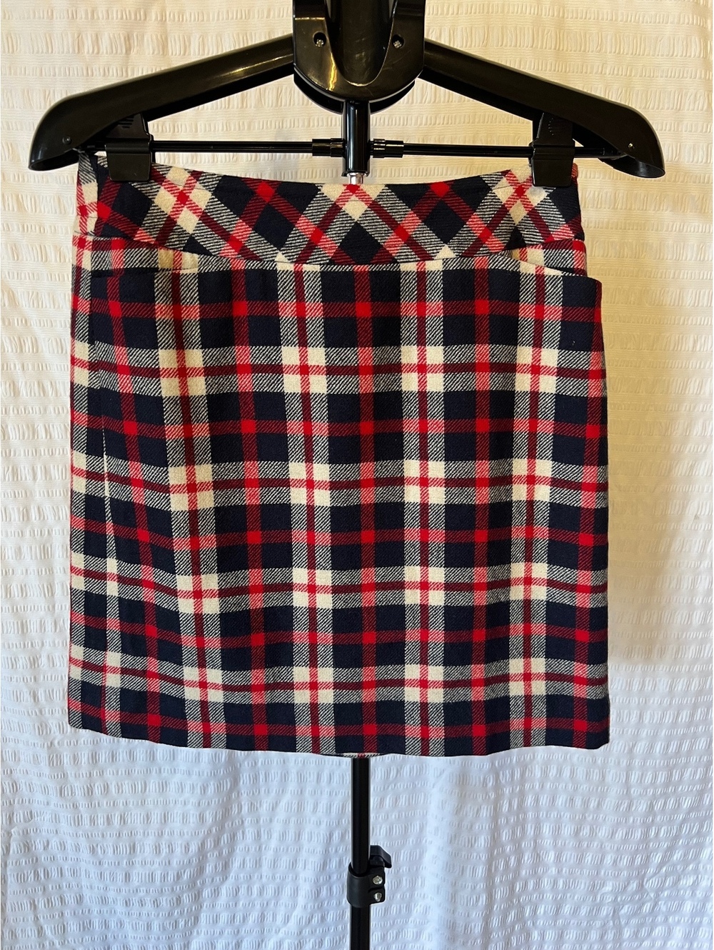 Talbots Petites 4P Plaid Wool Blend Mini/Above-Knee Skirt